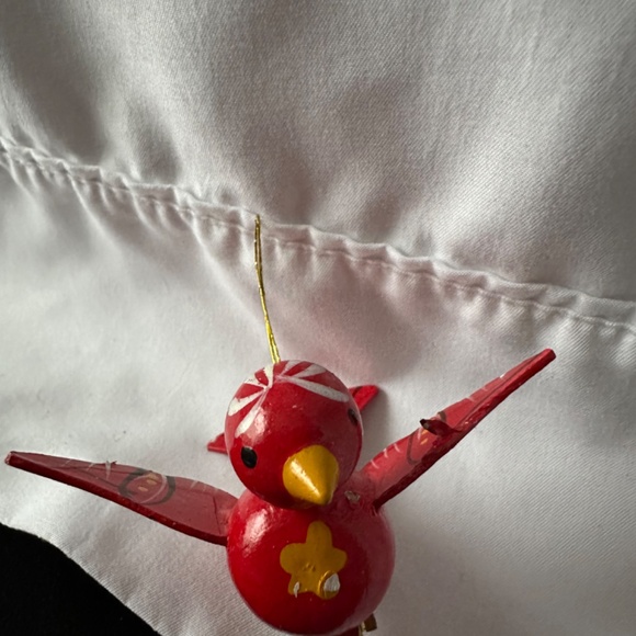 Vintage 1950’s wooden red bird clip ornament - Picture 2 of 4